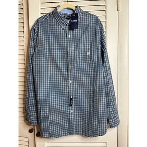 Chaps Ralph‎ Lauren classic blue plaid button up shirt XL NWT $55 Fall ready